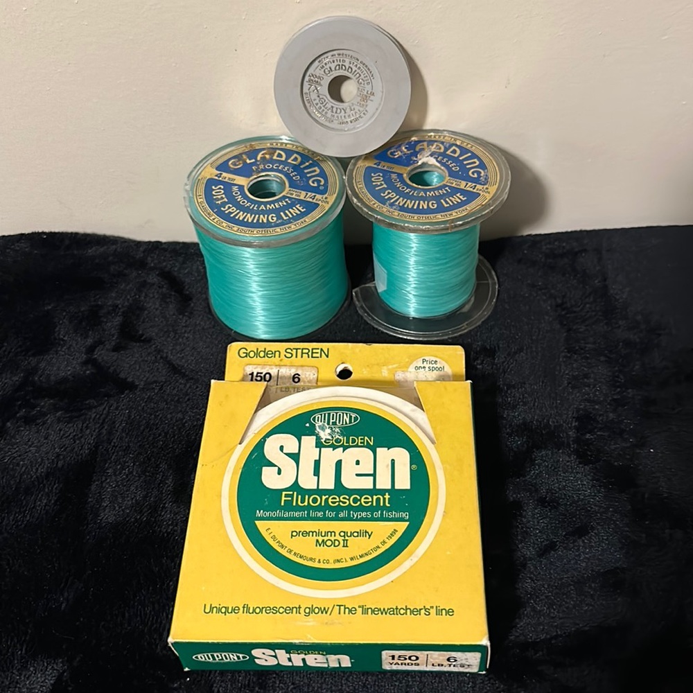 Vintage Fishing Line & Pliers Bundle~Gladding/Stren/Berkeley